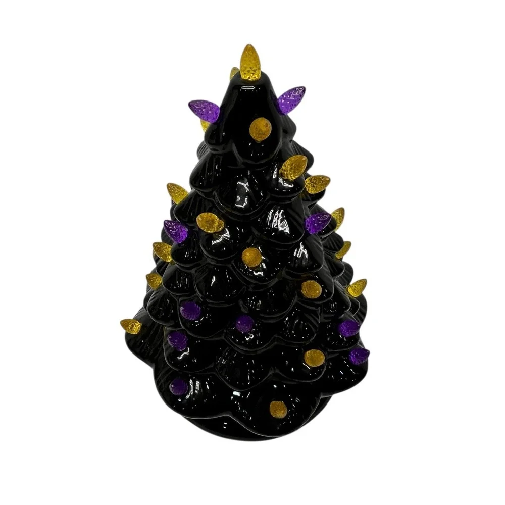 Halloween Ceramic Tree Haunted Black 9.5